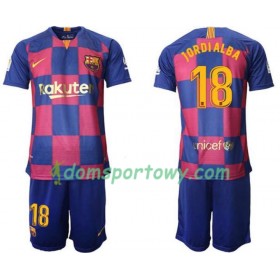 Koszulka FC Barcelona Jordi Alba 18 Dziecięcy Domowe Koszulki Piłkarskie 2019-2020 Krótki Rękaw